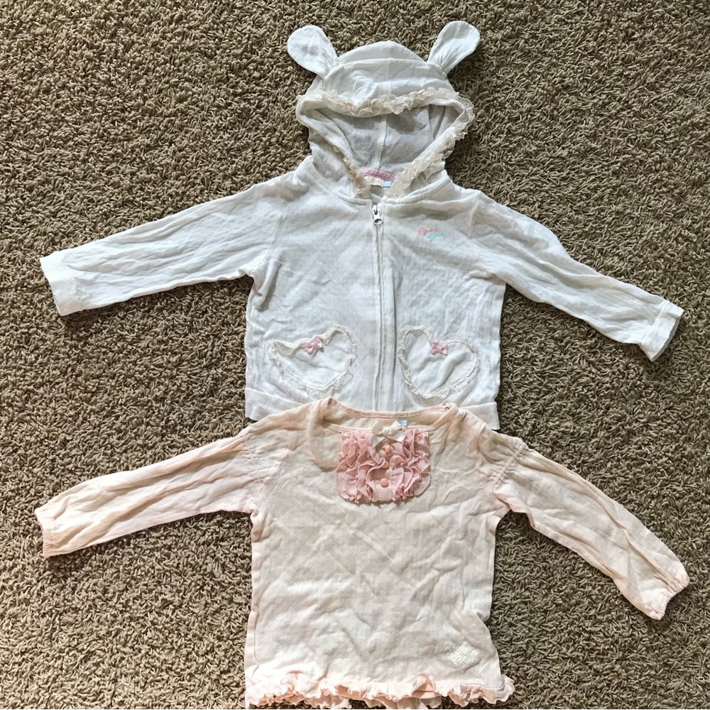 Cute girls rabbit ear hoodie set